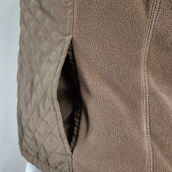 Columbia Mocha Brown VEST Womens Size S Small Full Zip Quilted, Fleece Sides - Picture 12 of 15